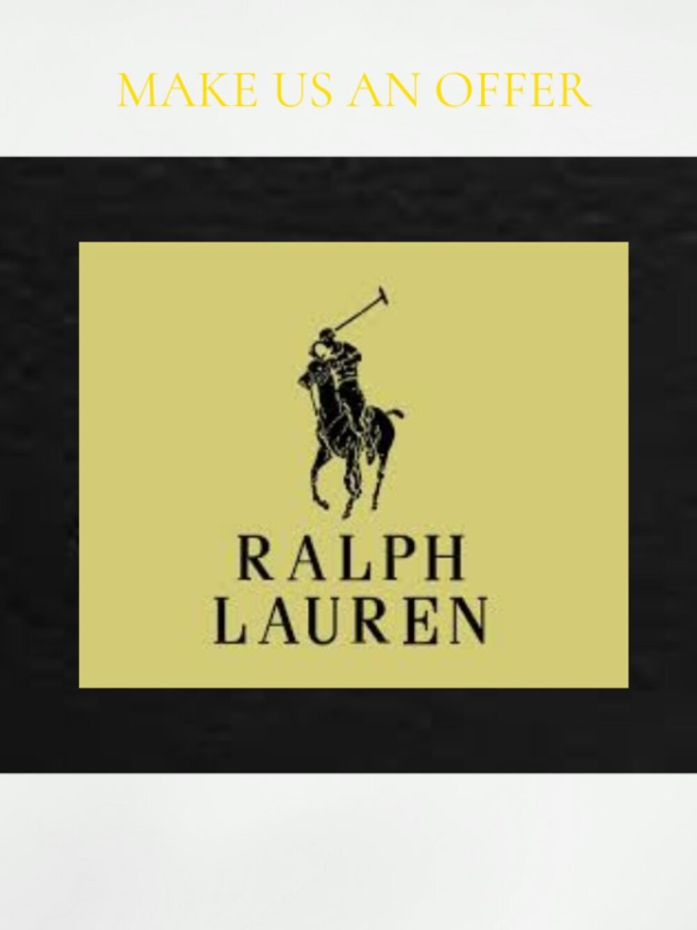 Ralph Lauren Yellow and Black Logo Plaque